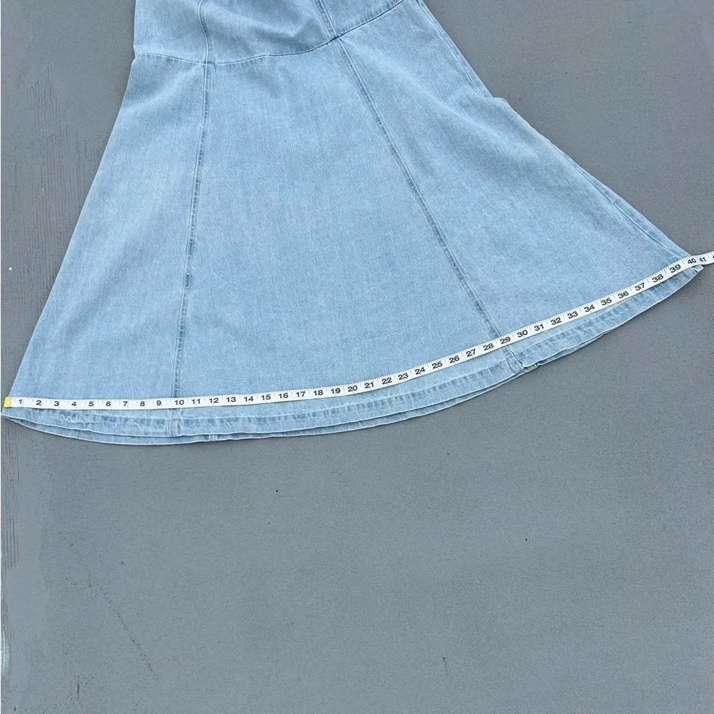 254.INDIGO REIN Women’s Light Wash Denim Mermaid Maxi Dress - Picture 7 of 12